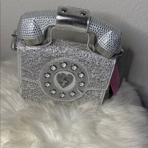 Betsey Johnson Rhinestone Party Line Million Stars Phone Crossbody Bag